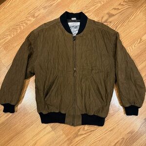 Sawyer of Napa Brown Suede Quilted Bomber Jacket